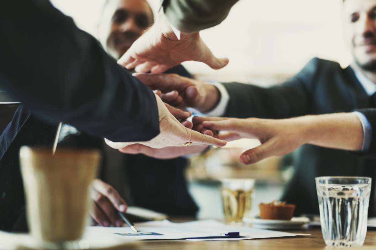 Team Unity Friends Meeting Partnership Concept